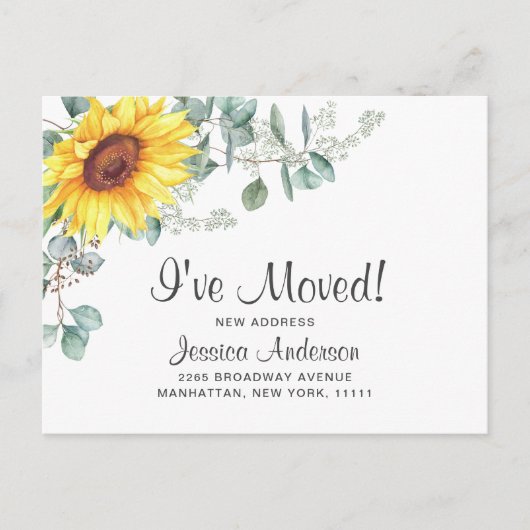 Eukalyptus Rustic Moving Announcement Postkarte (Vorderseite)