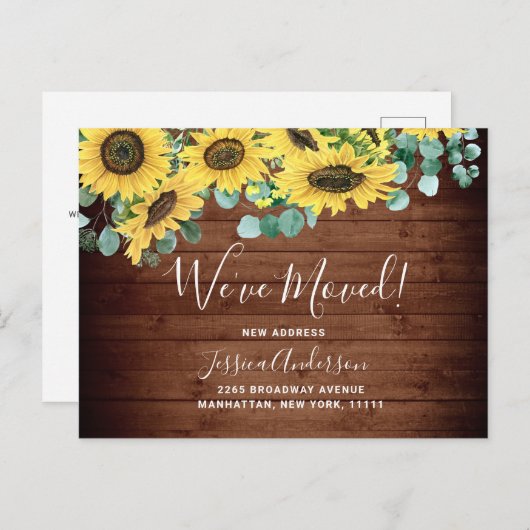 Eukalyptus Rustic Moving Announcement Postkarte (Vorne/Hinten)