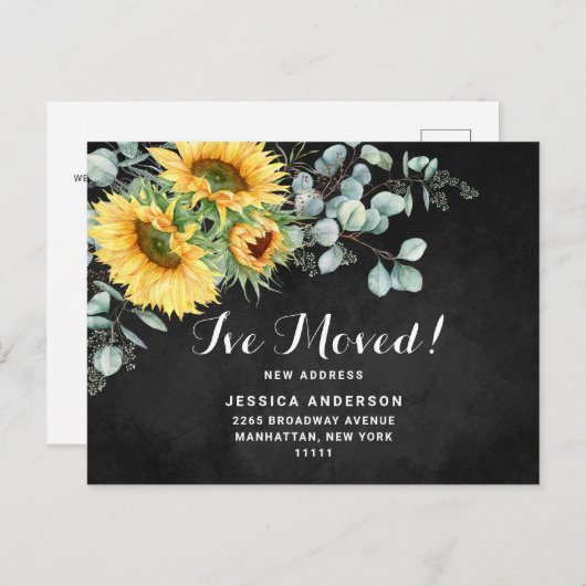 Eukalyptus Rustic Moving Announcement Postkarte (Vorne/Hinten)