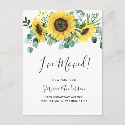 Eukalyptus Rustic Moving Announcement Postkarte (Vorderseite)