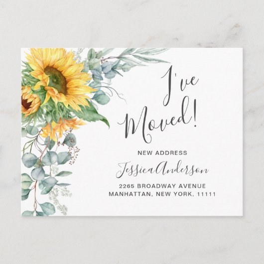 Eukalyptus Rustic Moving Announcement Postkarte (Vorderseite)