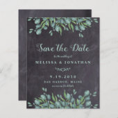 Eukalyptus Rustic QR Code Wedding Save the Date (Vorne/Hinten)