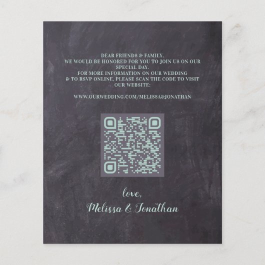 Eukalyptus Rustic QR Code Wedding Save the Date (Rückseite)