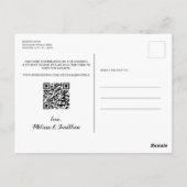 Eukalyptus Rustic QR Code Wedding Save the Date Postkarte (Rückseite)