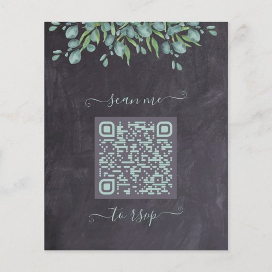 Eukalyptus Rustic QR Code Wedite (Rückseite)