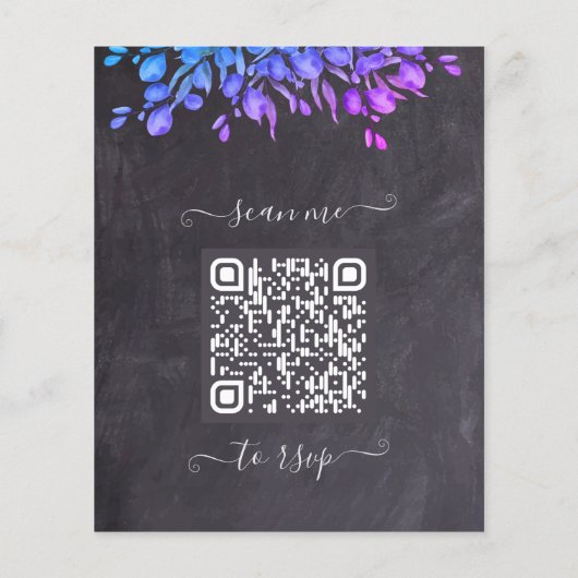 Eukalyptus Rustic Slate QR Code Wedding Inv (Rückseite)