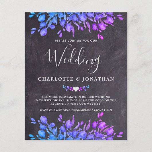 Eukalyptus Rustic Slate QR Code Wedding Inv (Vorderseite)