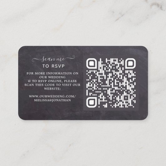 Eukalyptus Rustic Slate Wedding QR Code UAWG Begleitkarte (Rückseite)