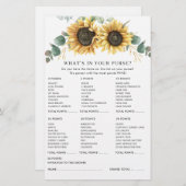 Eukalyptus Rustic Sunflower Brautparty Game Briefpapier (Vorne/Hinten)