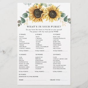 Eukalyptus Rustic Sunflower Brautparty Game Briefpapier