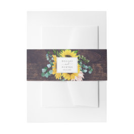 Eukalyptus rustic Sunflower | Hochzeit von Holz Einladungsbanderole