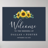 Eukalyptus rustic Sunflower | Hochzeitsempfang der Poster (Vorne)