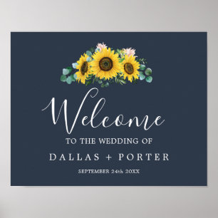 Eukalyptus rustic Sunflower Hochzeitsempfang der Poster