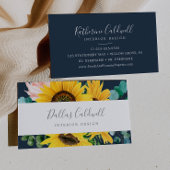 Eukalyptus rustic Sunflower | Navy Business Card Visitenkarte