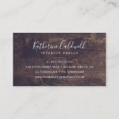Eukalyptus rustic Sunflower | Wood Business Card Visitenkarte (Rückseite)