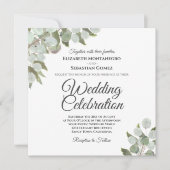 Eukalyptus Rustic Watercolor Einladung (Vorderseite)