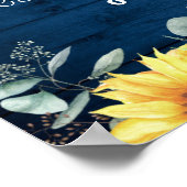 Eukalyptus Rustic Wedding Begrüßungszeichen Poster (Ecke)