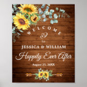 Eukalyptus Rustic Wedding Begrüßungszeichen Poster (Vorne)