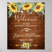 Eukalyptus Rustic Wedding Begrüßungszeichen Poster (Vorne)