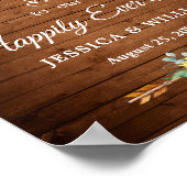 Eukalyptus Rustic Wedding Begrüßungszeichen Poster (Ecke)