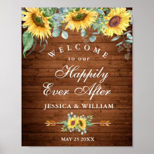 Eukalyptus Rustic Wedding Begrüßungszeichen Poster