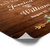 Eukalyptus Rustic Wedding Begrüßungszeichen Poster (Ecke)