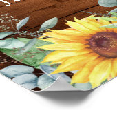 Eukalyptus Rustic Wedding Begrüßungszeichen Poster (Ecke)