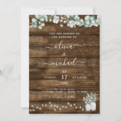 Eukalyptus Rustic Wedding Einladungen (Vorderseite)