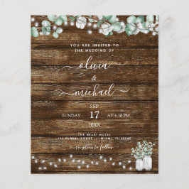 Eukalyptus Rustic Wedding Einladungen Flyer