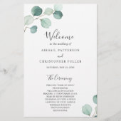 Eukalyptus Rustic Wedding Program Simple Greenery (Vorderseite)