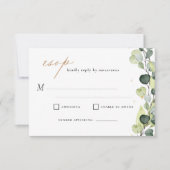 Eukalyptus Rustic Wedding RSVP Einladung (Vorderseite)