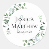 Eukalyptus Rustic Wedding Stickers (Vorderseite)