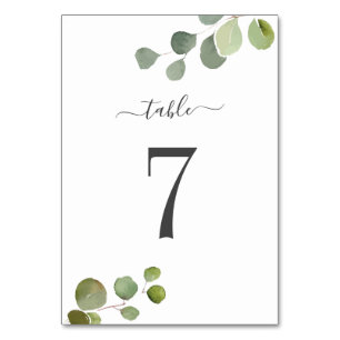 Eukalyptus Rustic Wedding Table Card Tischnummer