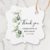 Eukalyptus Rustic Wedding Vielen Dank Geschenkanhänger (Rückseite)