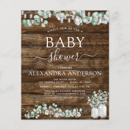 Eukalyptus Rustic Wood Baby Dusche Beleuchtung