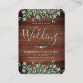 Eukalyptus Rustic Wood QR Code Hochzeit Einladung (Vorderseite)