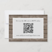 Eukalyptus Rustic Wood QR Code RSVP Card Karte (Rückseite)