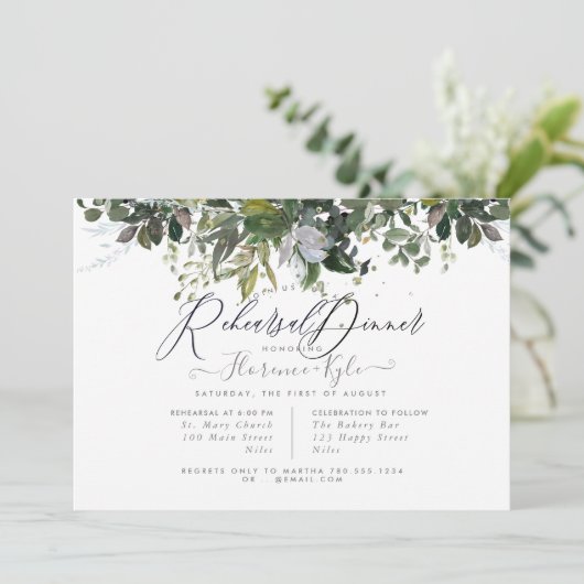 Eukalyptus rustikal, Blauer Kaugummi Probe Abendes Einladung (Stehend Vorderseite)