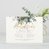 Eukalyptus rustikal, Blauer Kaugummi Probe Abendes Einladung (Stehend Vorderseite)