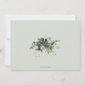 Eukalyptus rustikal, Blauer Kaugummi Probe Abendes Einladung (Rückseite)