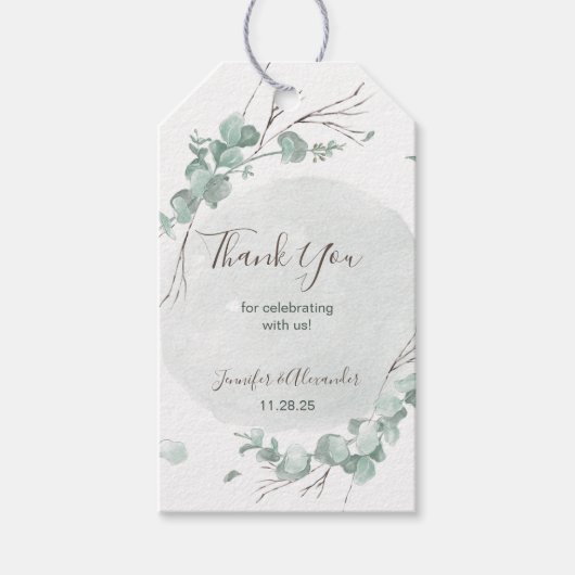 Eukalyptus rustikal geschenkanhänger (Vorderseite)