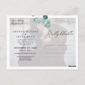 Eukalyptus rustikal, Grüne Save the Date Postkarte (Rückseite)