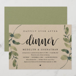 Eukalyptus rustikal, Hochzeitsessen Einladung