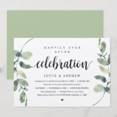 Eukalyptus rustikal, Hochzeitsfeier Einladung (Vorne/Hinten)