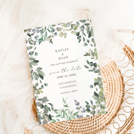 Eukalyptus rustikal Save the Date