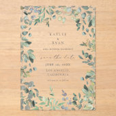 Eukalyptus rustikal Save the Date Acryleinladungen (Vorderseite)