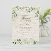 Eukalyptus rustikal Verlasse Natureistikum Einladung (Stehend Vorderseite)