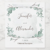 Eukalyptus rustikal weinetikett (Einzelnes Label)