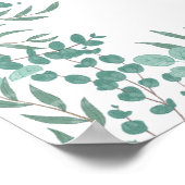 Eukalyptus Rustikale Grünpflanzen Begrüßungszeiche Poster (Ecke)