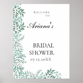 Eukalyptus Rustikale Grünpflanzen Begrüßungszeiche Poster